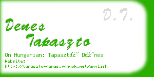 denes tapaszto business card